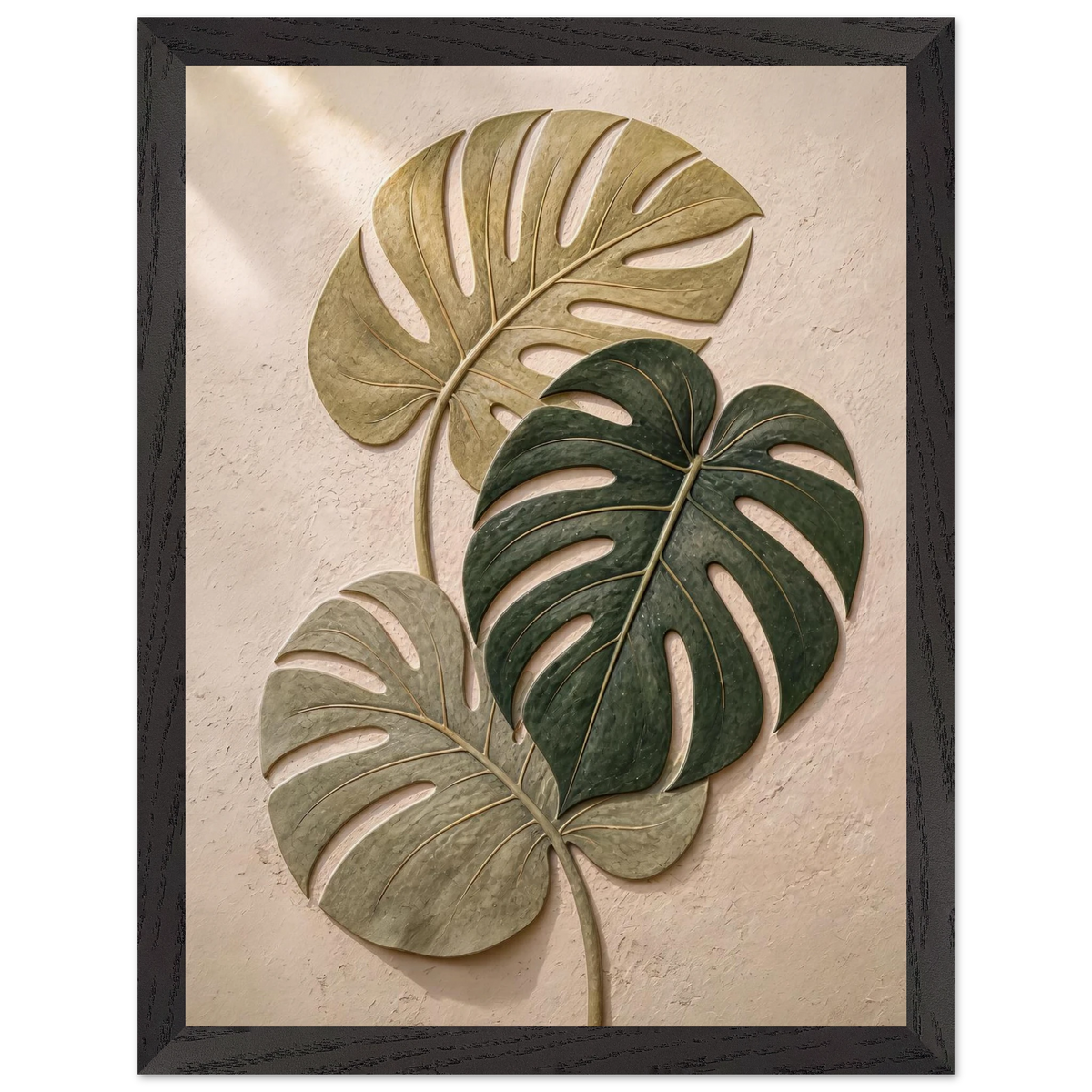 Stone Monstera: botanical and nature. Framed fine art print by The Light Stays.