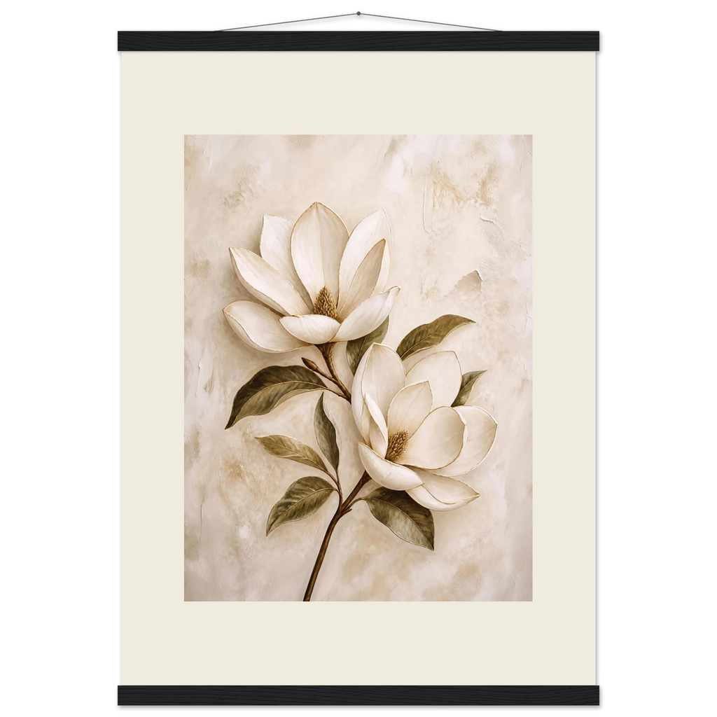 Gilded Magnolia: flowers and botanical. Fine art poster by The Light Stays.