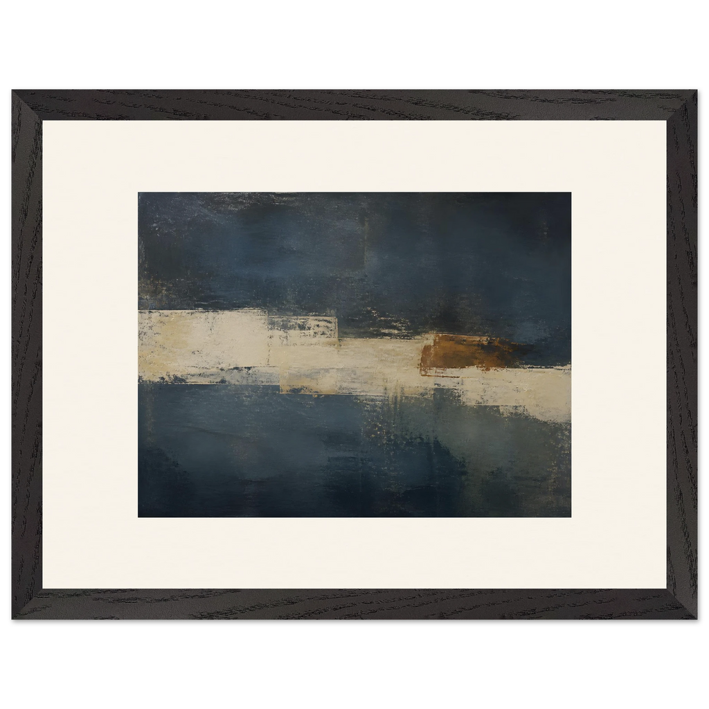 Ivory Crossing: abstract, ivory and serene lines. Framed fine art print.