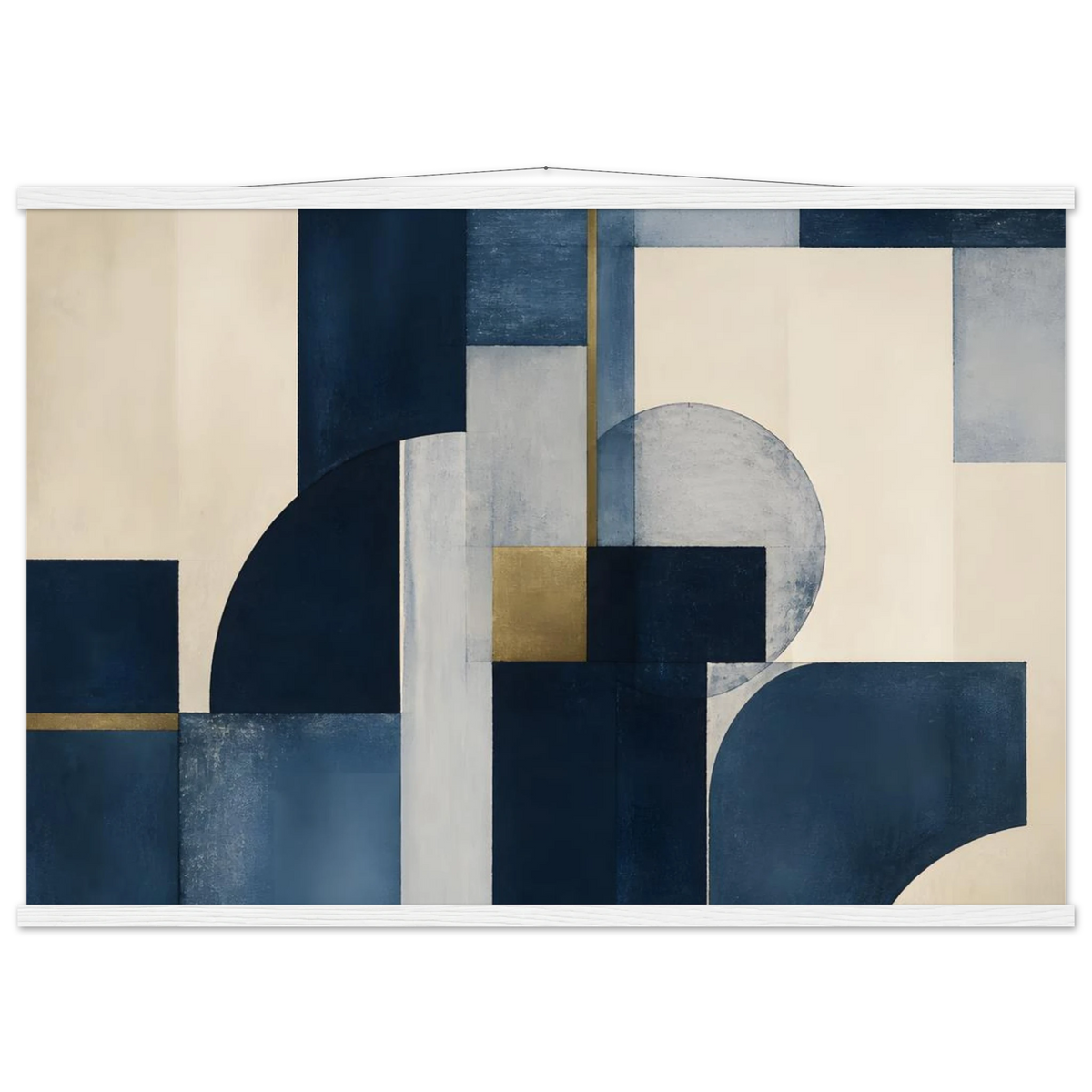 Blue Architecture: geometric abstract, blue and cream. Fine art poster by The Light Stays.