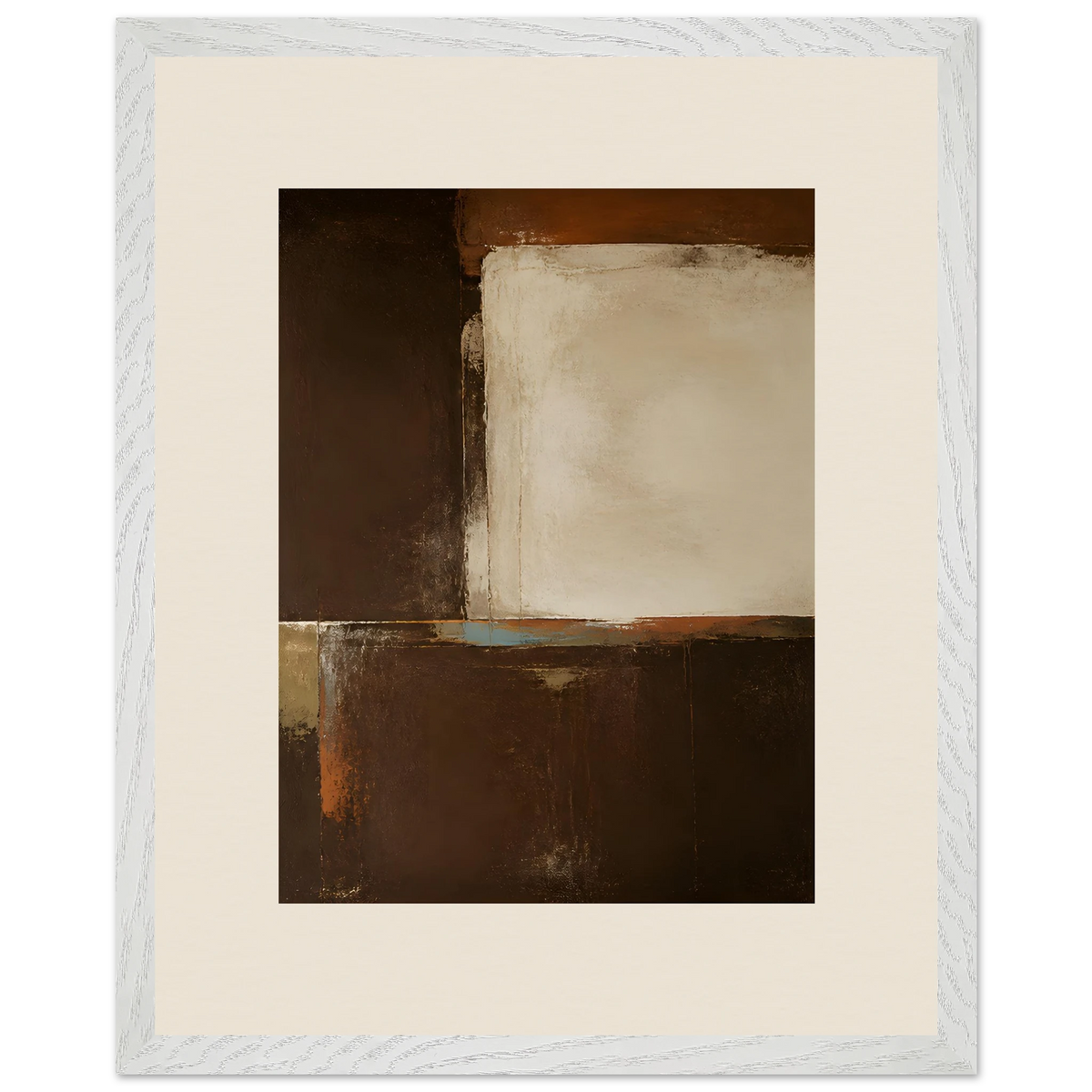 Terracotta Diptych, Panel II of II, two panels, terracotta and cream. Archival framed fine art print shown framed.