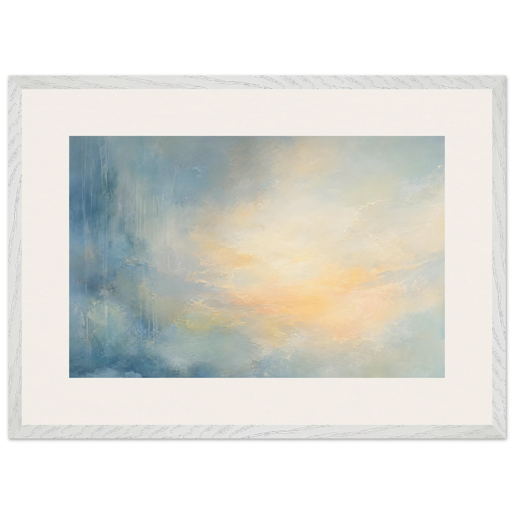 Dawn after Rain: sunrise, coastline and washed light. Framed fine art print by The Light Stays.