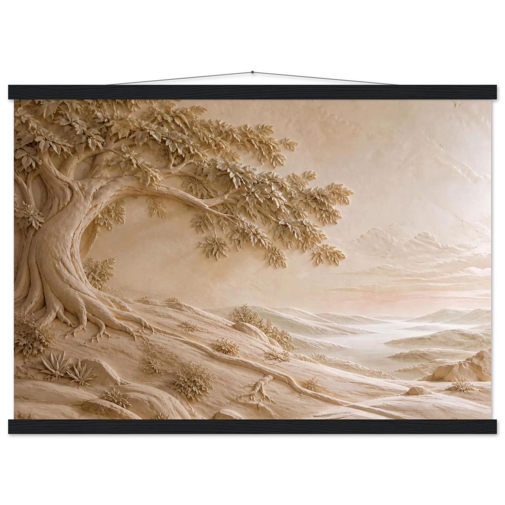 Sandstone Dawn: lumen and siena. Fine art poster, alternate frame and size.