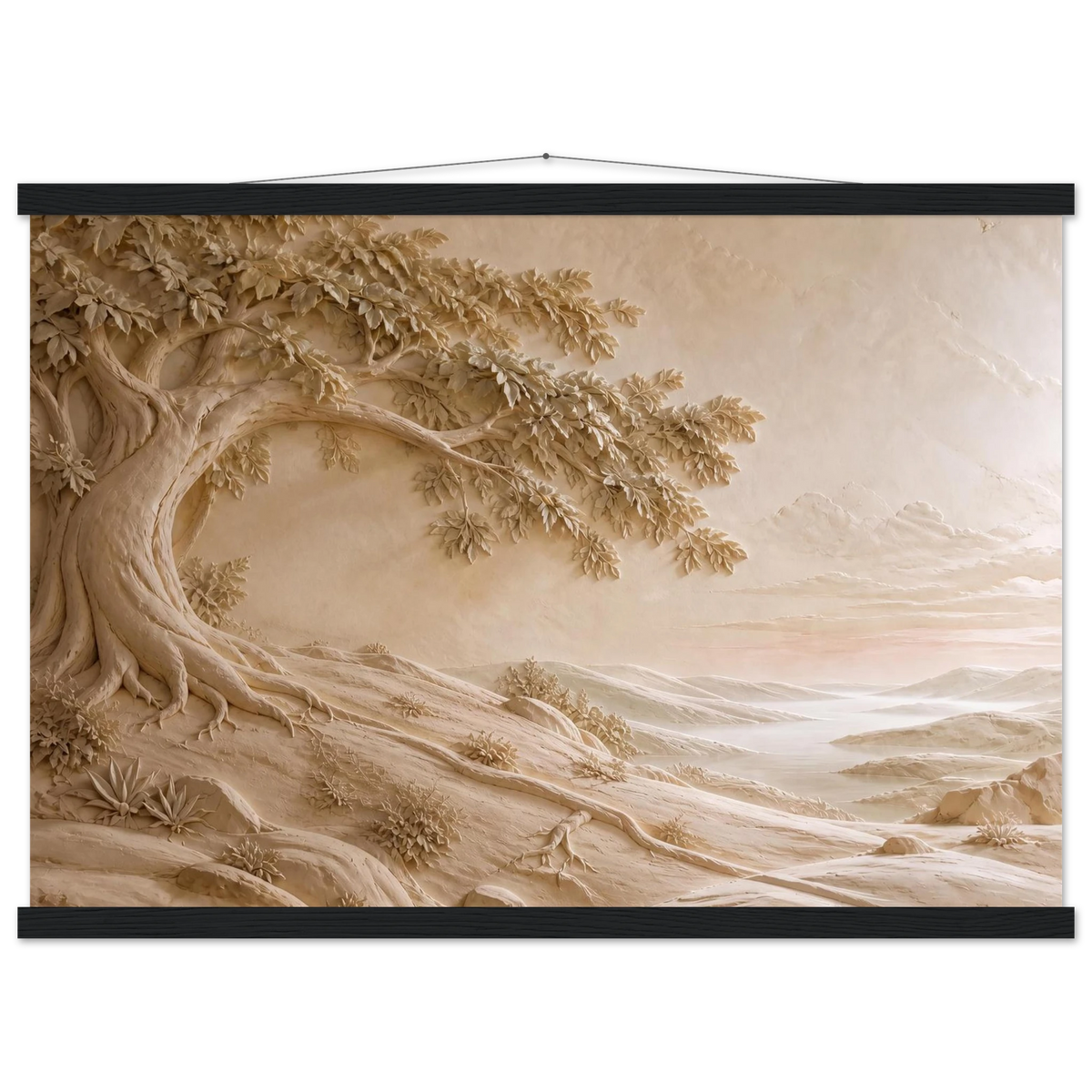Sandstone Dawn: lumen and siena. Fine art poster, alternate frame and size.