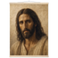 Pôster Kind Eyes com suporte de madeira, retrato sereno de Jesus em luz quente