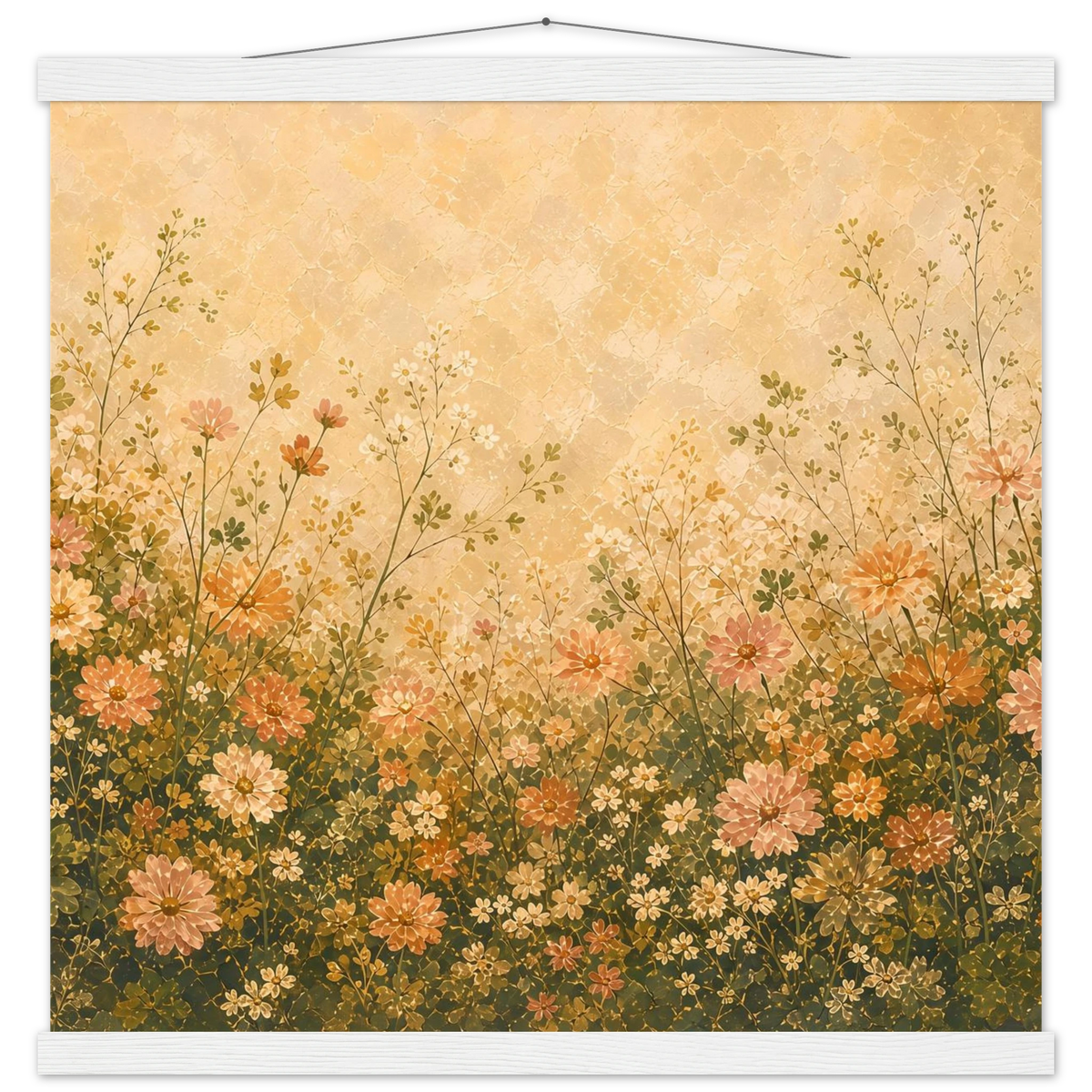 Petal Garden: flowers, botanical and abundance. Fine art poster with wooden hanger by The Light Stays.