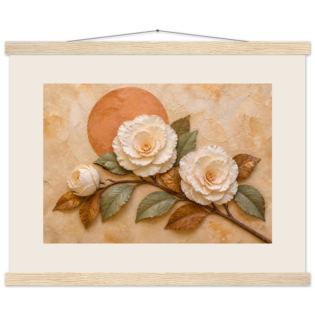 Camellia Eclipse: flowers and botanical. Fine art poster by The Light Stays.