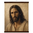 Pôster Kind Eyes com suporte de madeira, retrato sereno de Jesus em luz quente