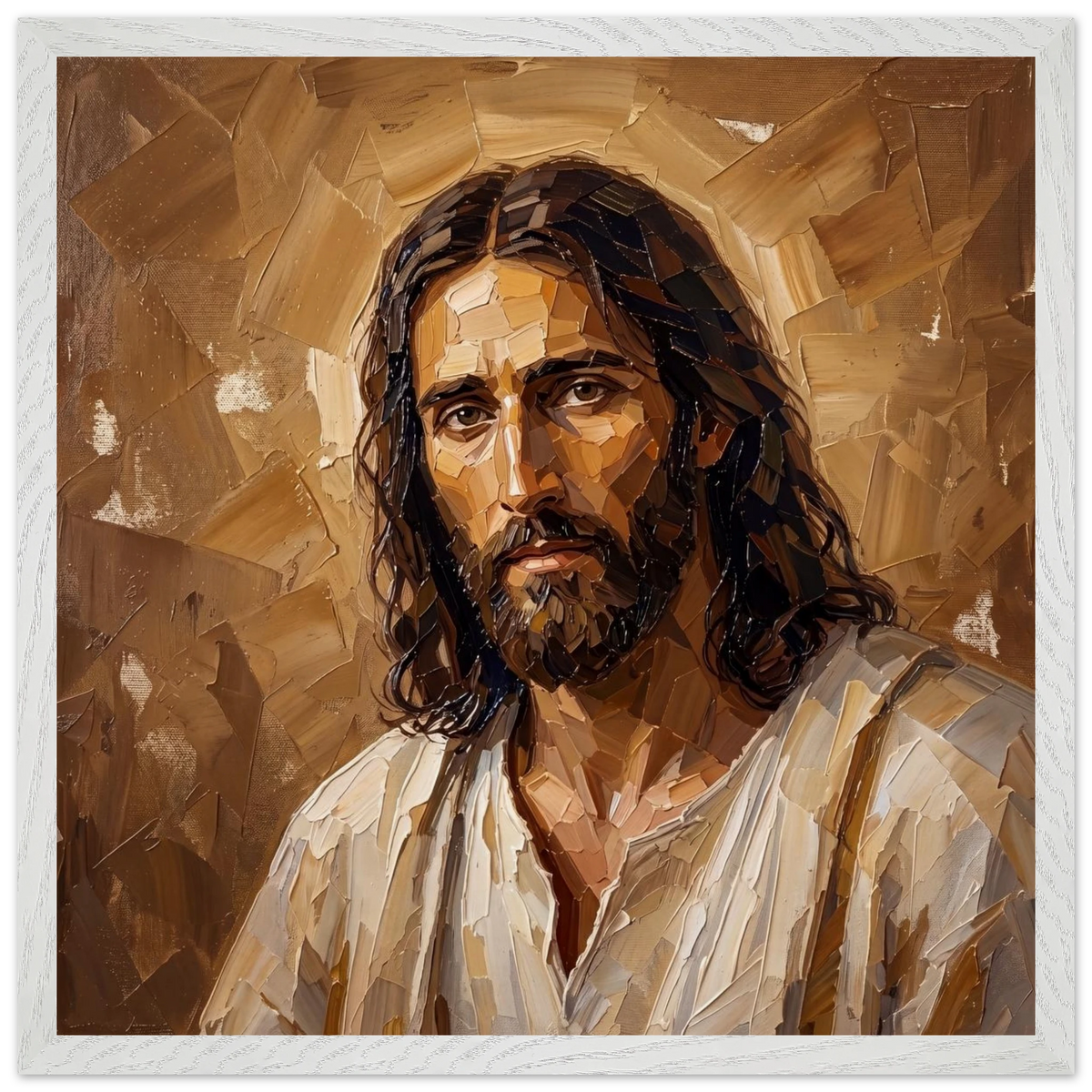 Kind Eyes: jesus, faith and serene gaze. Framed fine art print by The Light Stays.