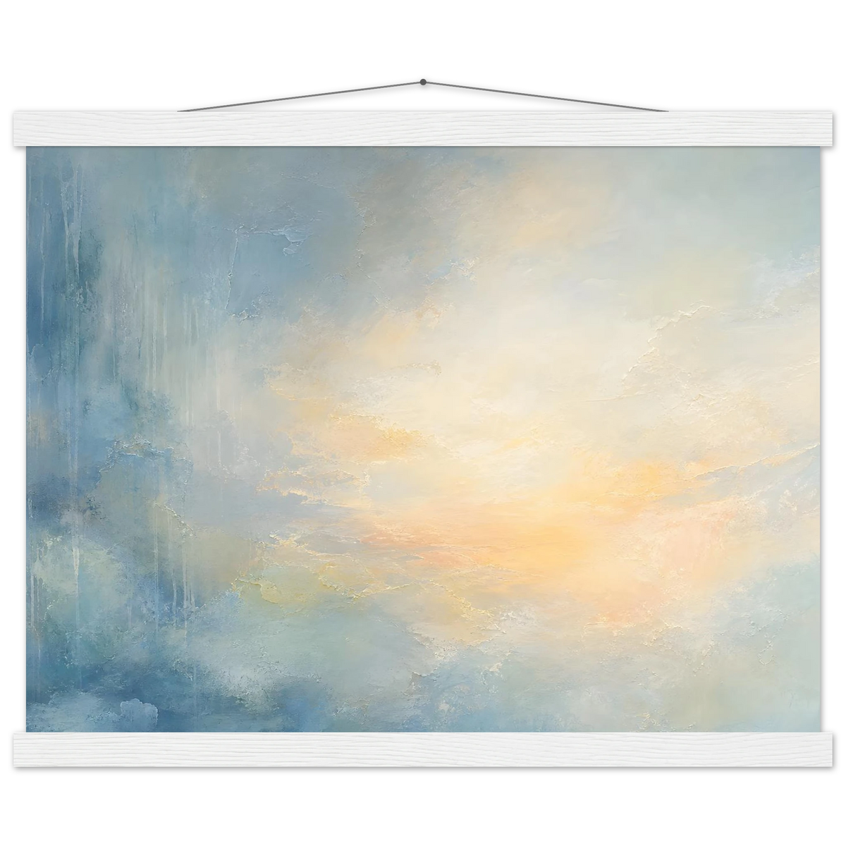 Dawn after Rain: sunrise, coastline and washed light. Fine art poster, alternate frame and size.