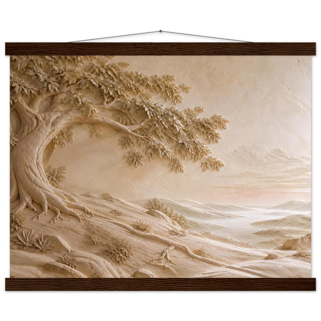 Sandstone Dawn: lumen and siena. Fine art poster, alternate frame and size.