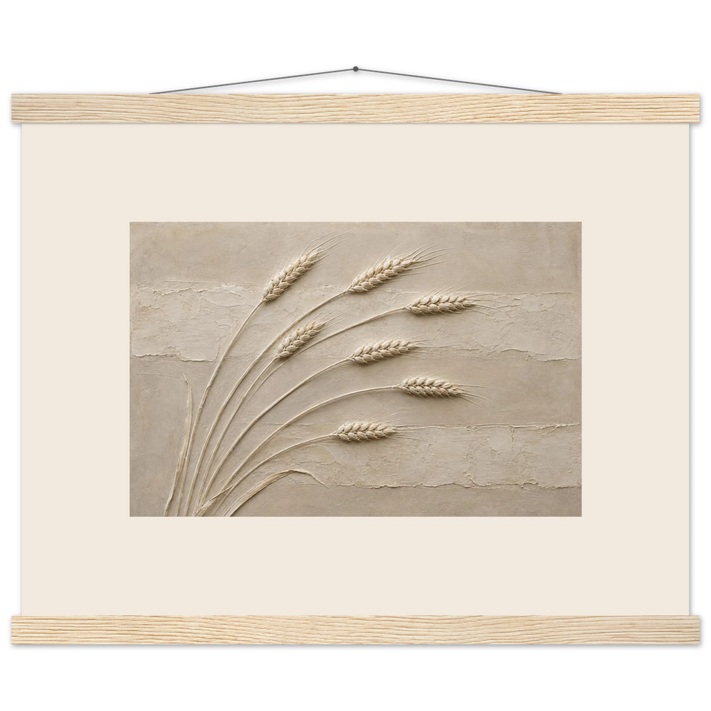 Wheat in Relief: faith, texture and botanical. Fine art poster by The Light Stays.