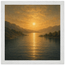 Quadro emoldurado Reflexo Dourado, lago e montanhas sob luz dourada