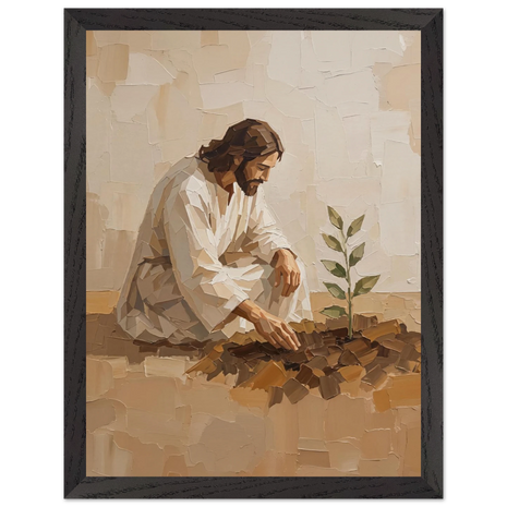 Primeira Semente, quadro cristão emoldurado da The Light Stays.