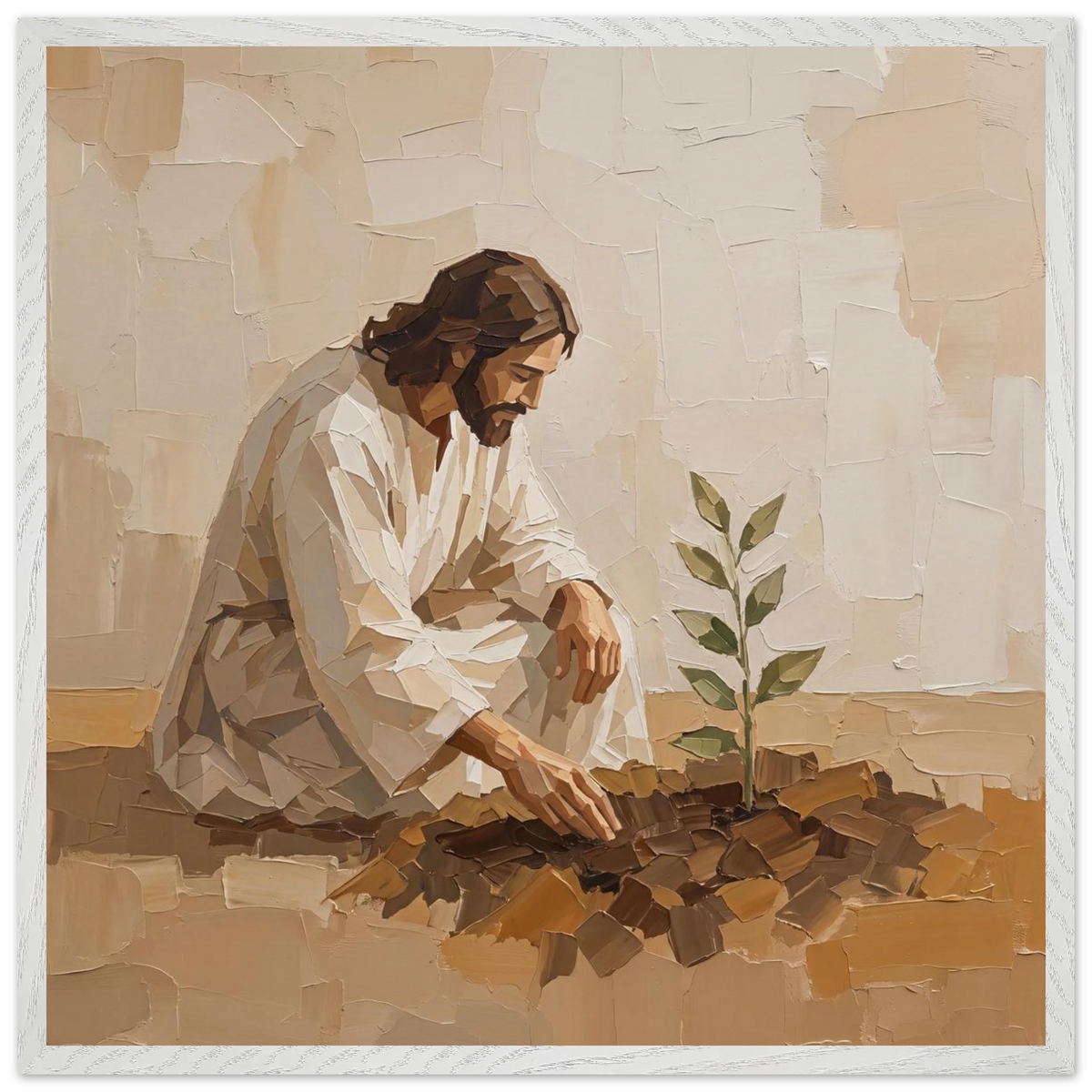 First Seeds: jesus, faith and botanical. Framed fine art print by The Light Stays.