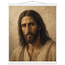 Pôster Kind Eyes com suporte de madeira, retrato sereno de Jesus em luz quente