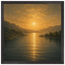 Quadro emoldurado Reflexo Dourado, lago e montanhas sob luz dourada