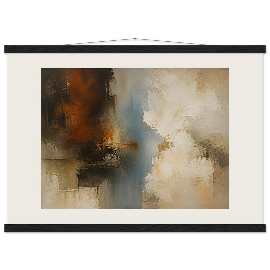 Golden Night, moon and night. Archival fine art poster shown framed.