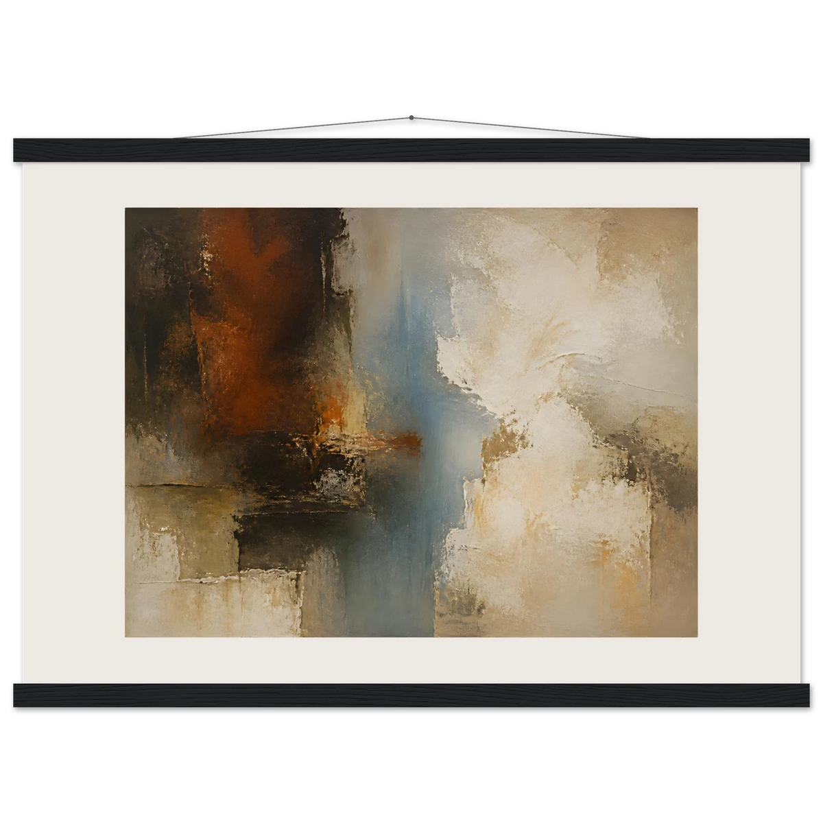 Golden Night, moon and night. Archival fine art poster shown framed.