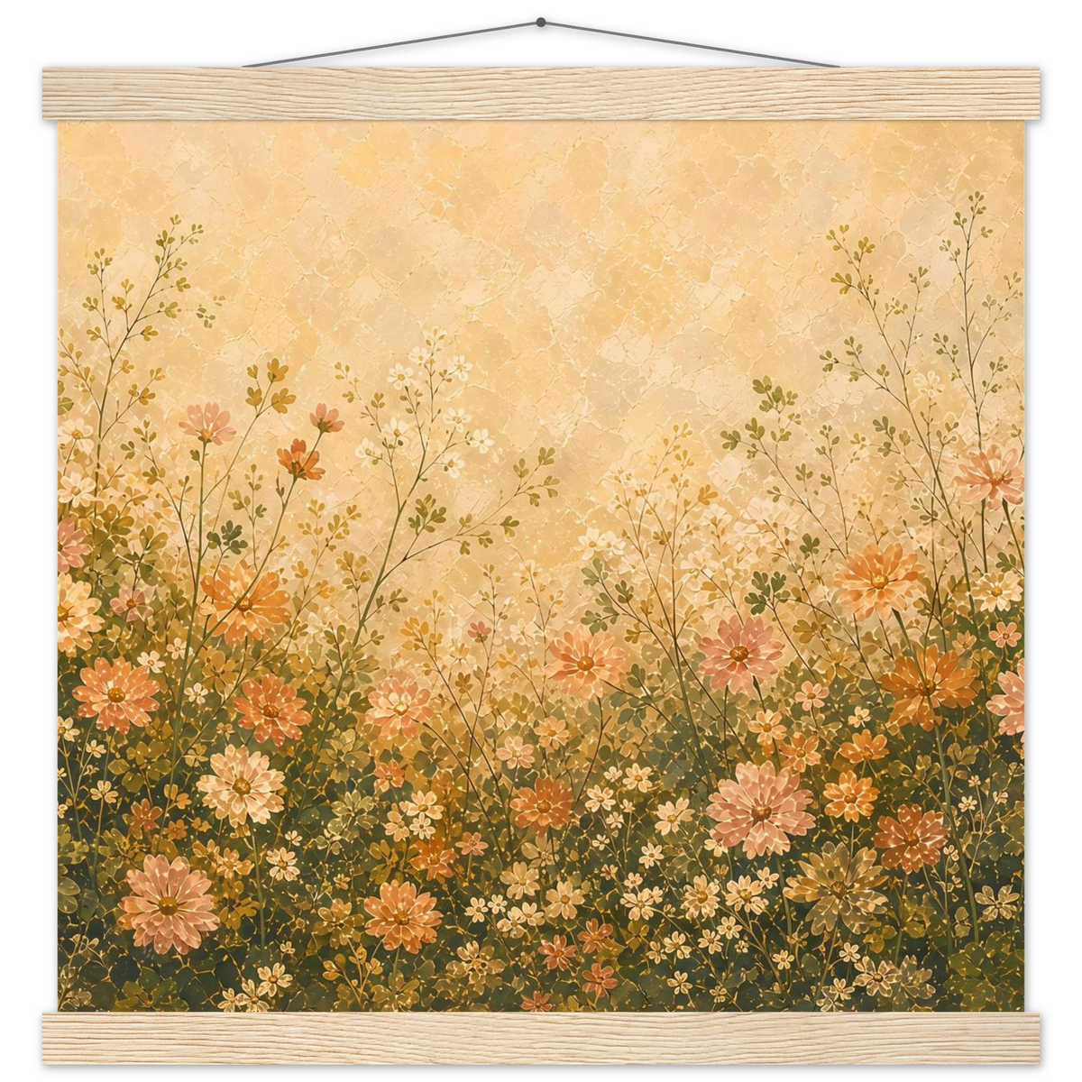 Petal Garden: flowers, botanical and abundance. Fine art poster with wooden hanger by The Light Stays.