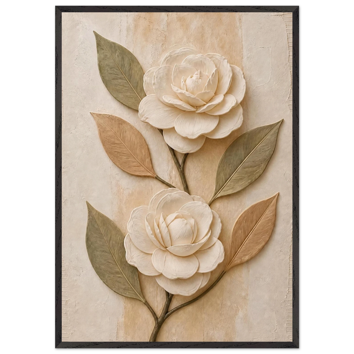 Carved Camellia: flowers and botanical. Framed fine art print by The Light Stays.