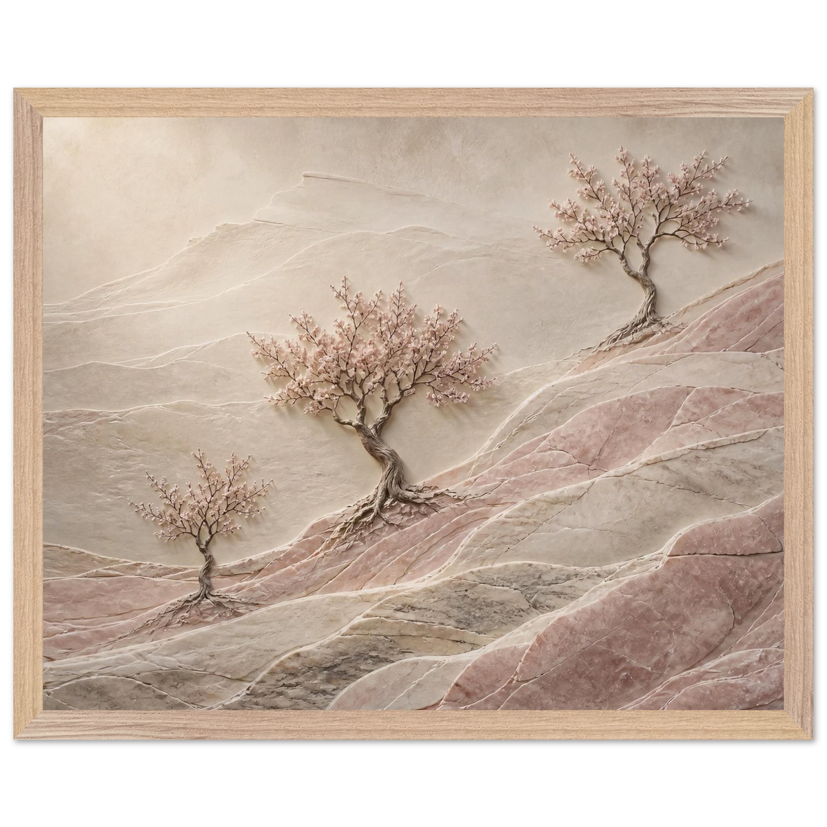 Blossom Terraces, flowers and botanical. Archival framed fine art print shown framed.