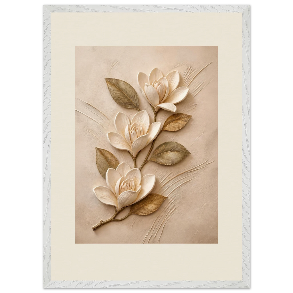 Magnolia Ascent: flowers and botanical. Framed fine art print by The Light Stays.