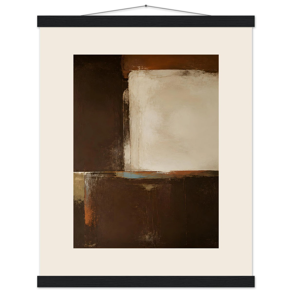 Terracotta Diptych, Panel II of II: two panels, terracotta and cream. Fine art poster by The Light Stays.
