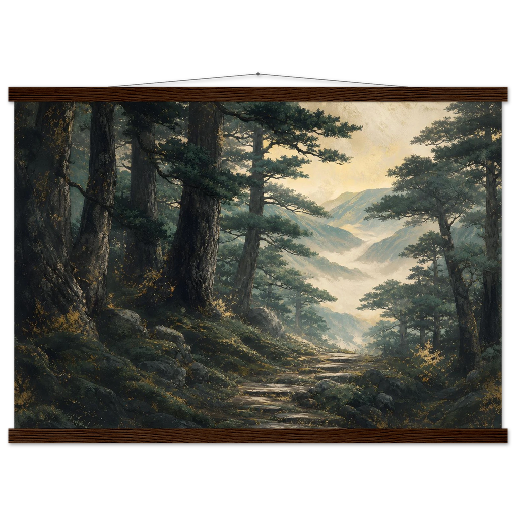 Cypress Passage: japanese art and japandi. Museum-quality fine art poster.