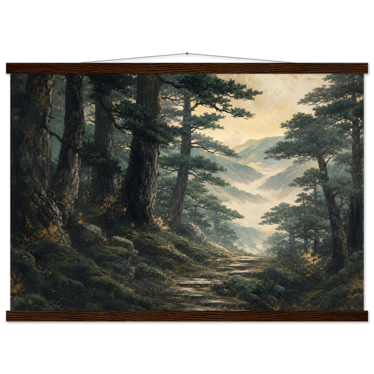 Cypress Passage: japanese art and japandi. Museum-quality fine art poster.