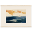 Amber and Indigo, abstract, coastline and color field. Archival fine art poster shown framed.