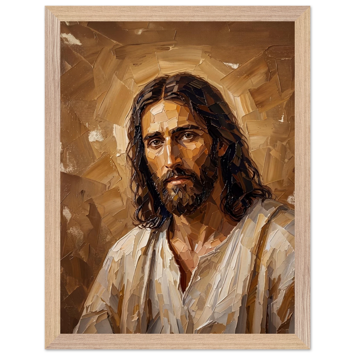 Kind Eyes: jesus, faith and serene gaze. Framed fine art print by The Light Stays.