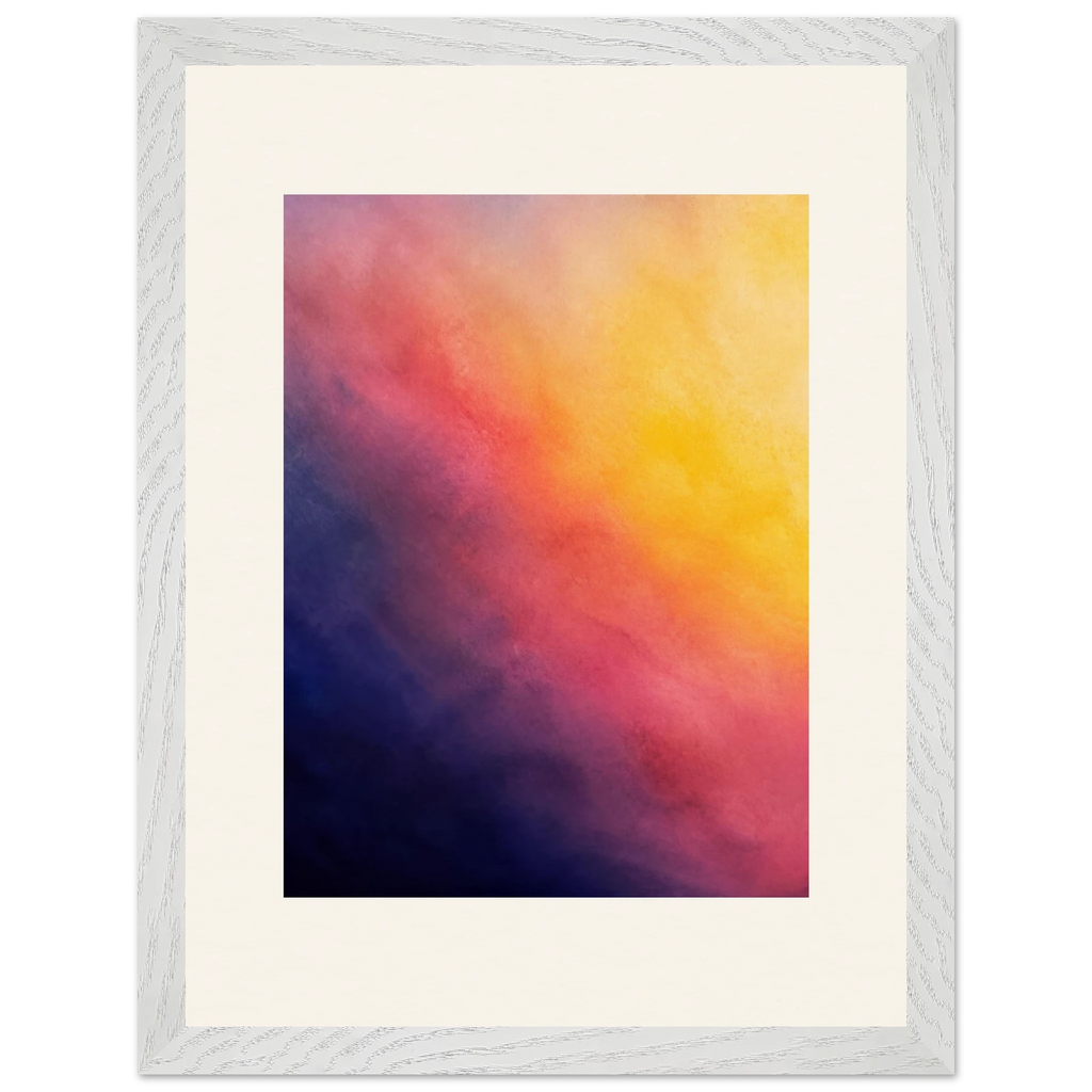 Turquoise and Gold, gradient, night and morning. Archival framed fine art print shown framed.