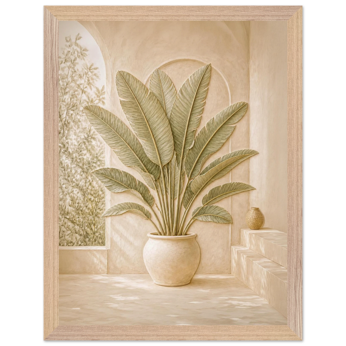 Courtyard Noon: landscape and sun. Museum-quality framed fine art print.