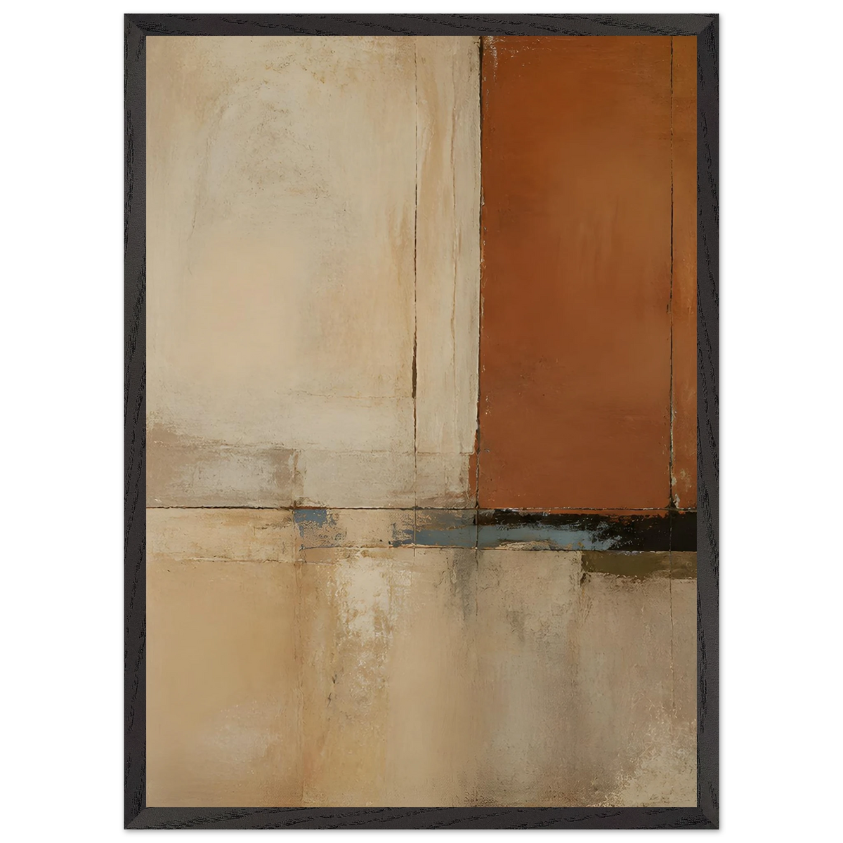 Terracotta Diptych, Panel I of II: two panels, terracotta and cream. Museum-quality framed fine art print.