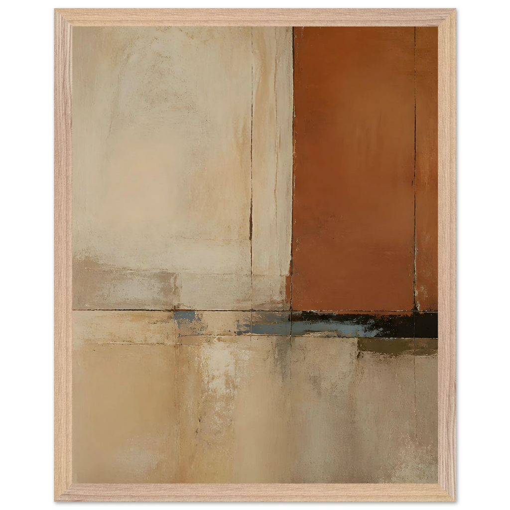 Terracotta Diptych, Panel I of II: two panels, terracotta and cream. Framed fine art print by The Light Stays.