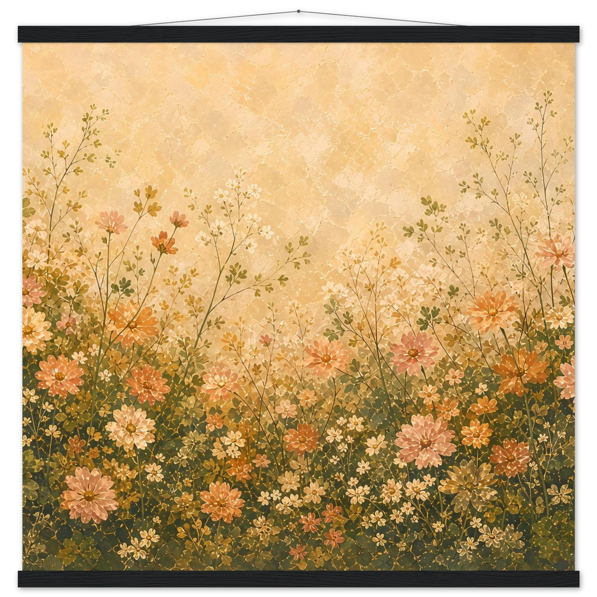Petal Garden: flowers, botanical and abundance. Fine art poster with wooden hanger by The Light Stays.