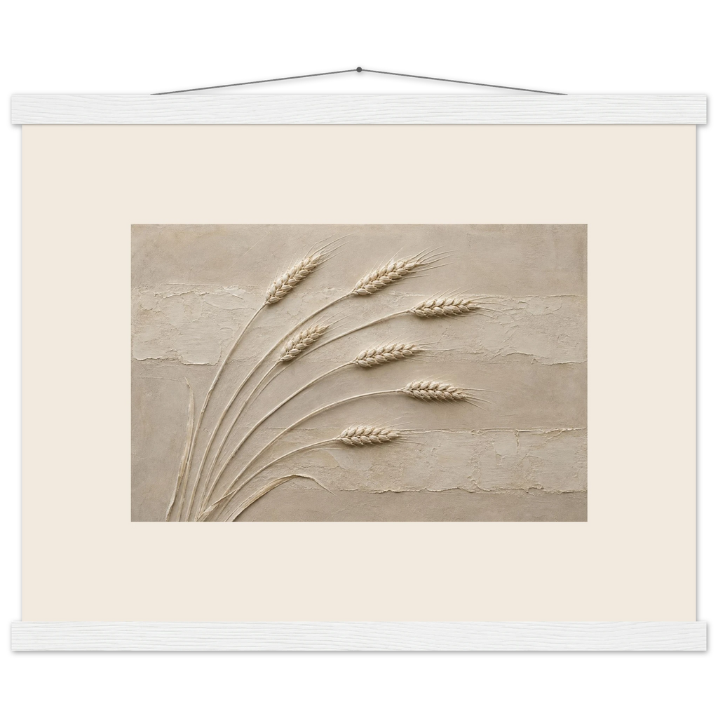 Wheat in Relief: faith, texture and botanical. Museum-quality fine art poster.