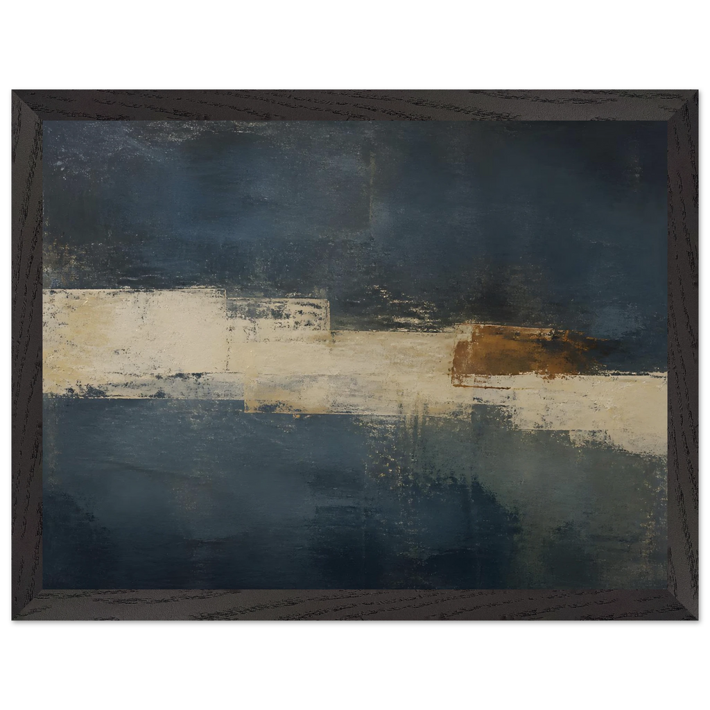 Ivory Crossing: abstract, ivory and serene lines. Museum-quality framed fine art print.