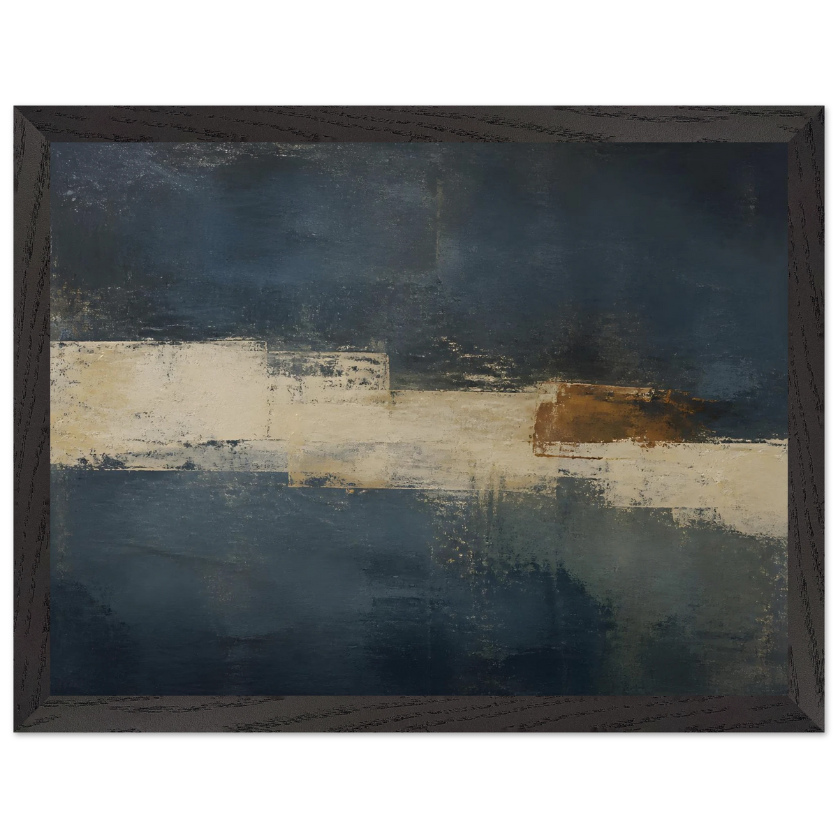 Ivory Crossing: abstract, ivory and serene lines. Museum-quality framed fine art print.