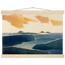 Amber and Indigo: abstract, coastline and color field. Fine art poster.