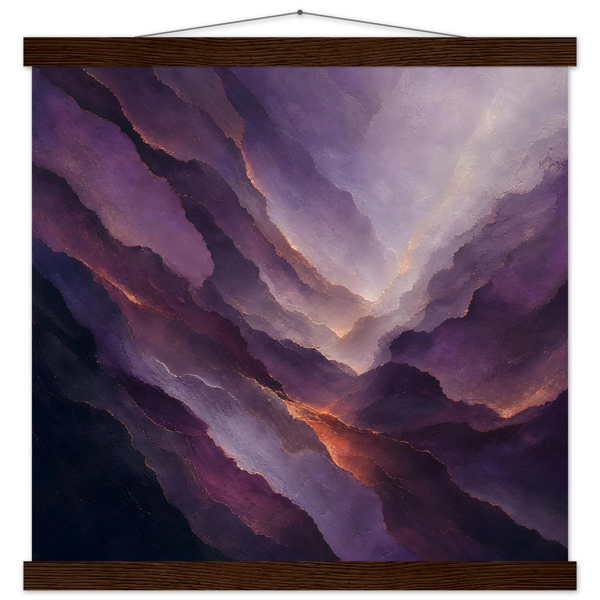 Violet Infinity, moon and night. Archival fine art poster shown framed.