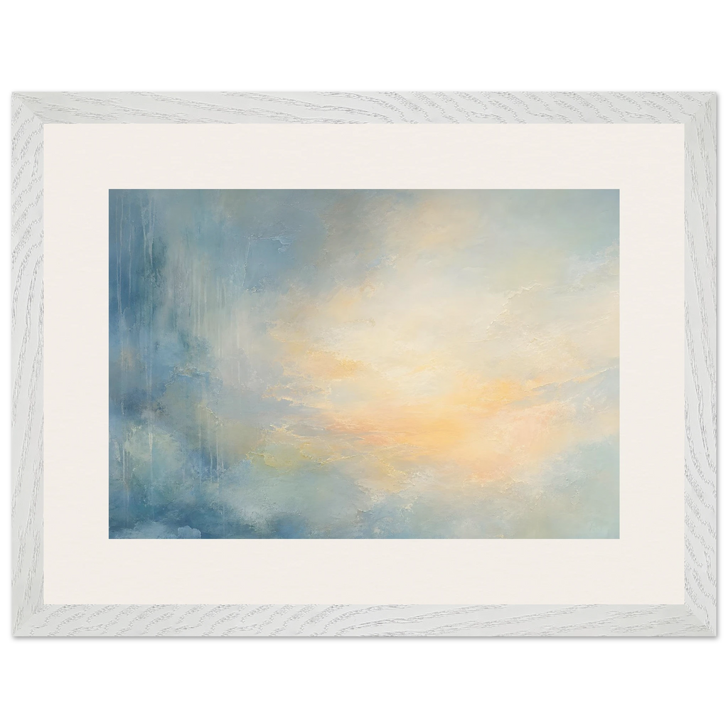 Dawn after Rain, sunrise, coastline and washed light. Archival framed fine art print shown framed.