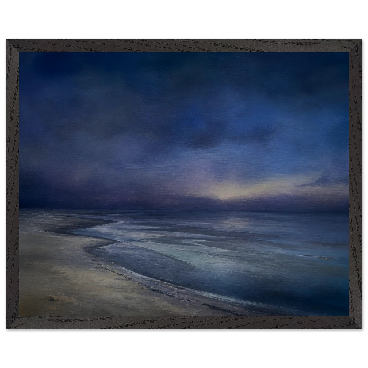Blue Hour Shore: sea and coastal landscape. Museum-quality framed fine art print.