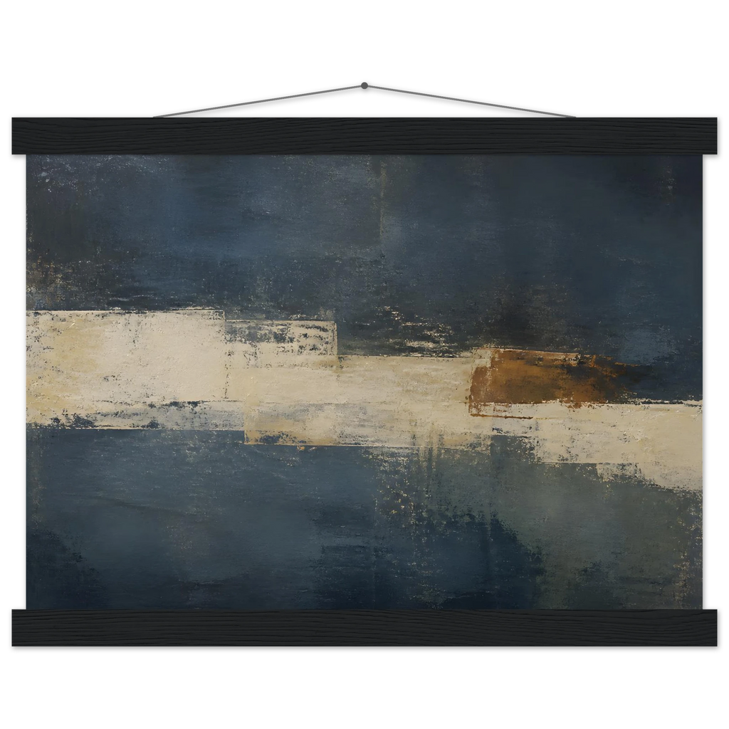 Ivory Crossing: abstract, ivory and serene lines. Fine art poster by The Light Stays.