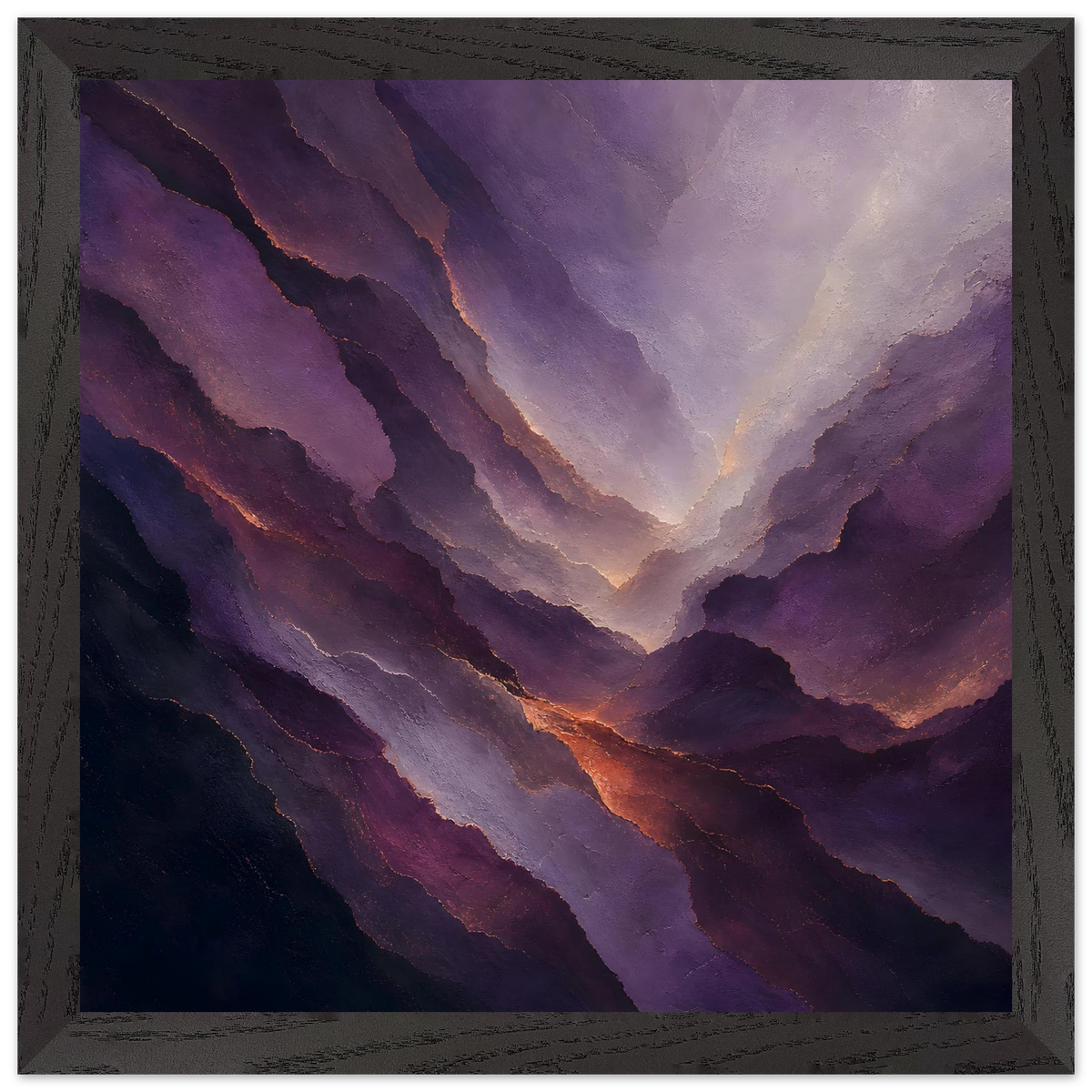 Violet Infinity: moon and night. Framed fine art print, alternate frame and size.
