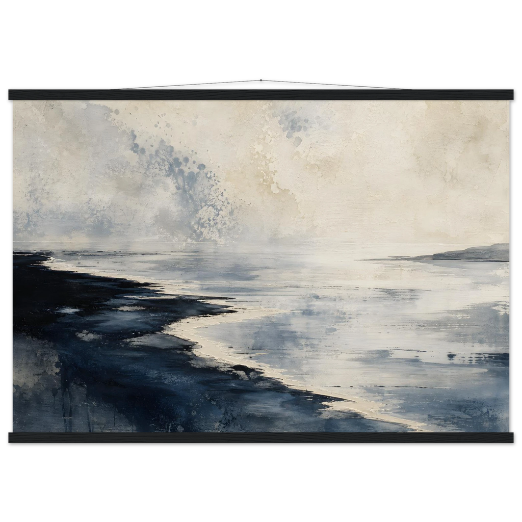 Tidal Ink: sea and coastal landscape. Museum-quality fine art poster.