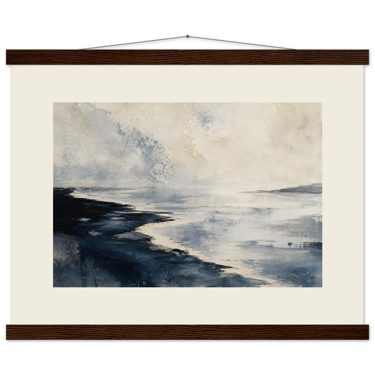 Tidal Ink: sea and coastal landscape. Fine art poster, alternate frame and size.