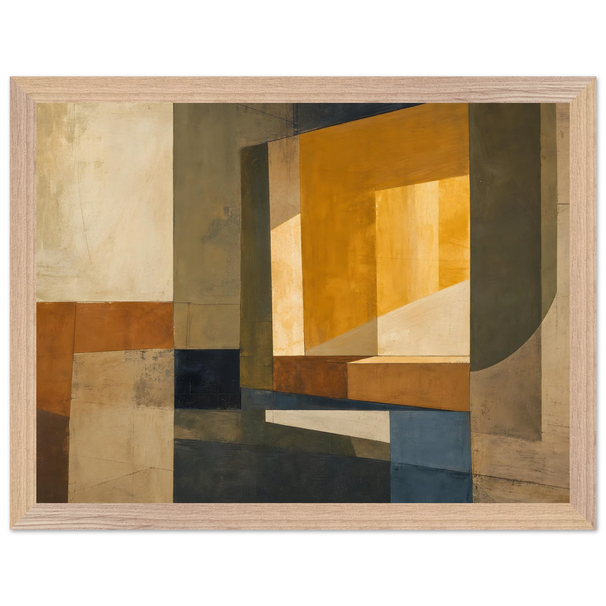 Ochre Window: architecture, mediterranean and earth tones. Framed fine art print by The Light Stays.