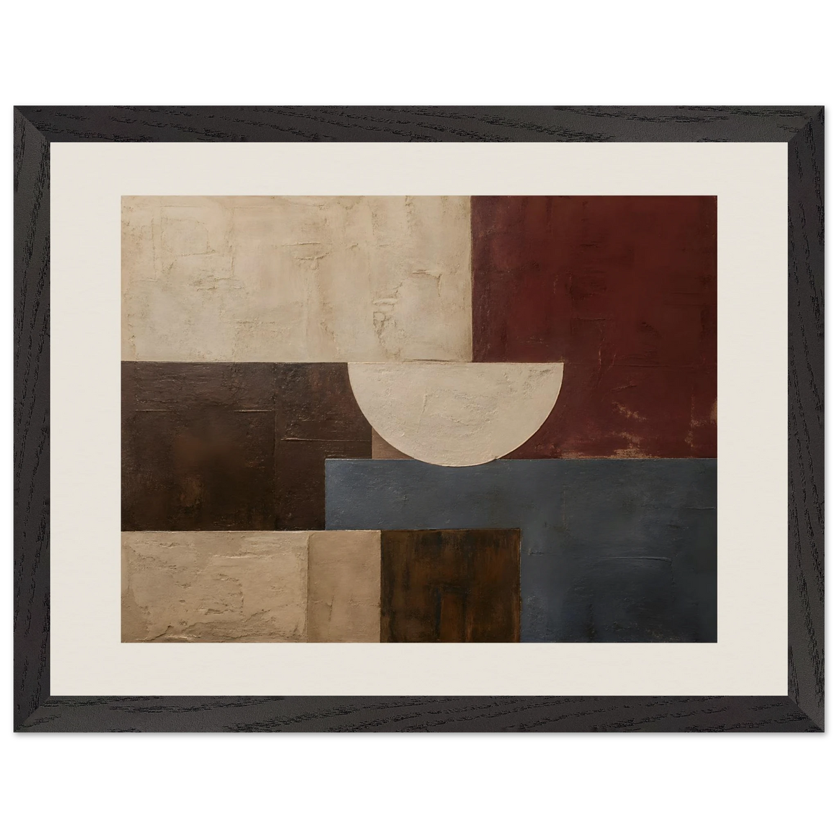 Ruby Blocks: geometric abstract, red and texture. Framed fine art print by The Light Stays.